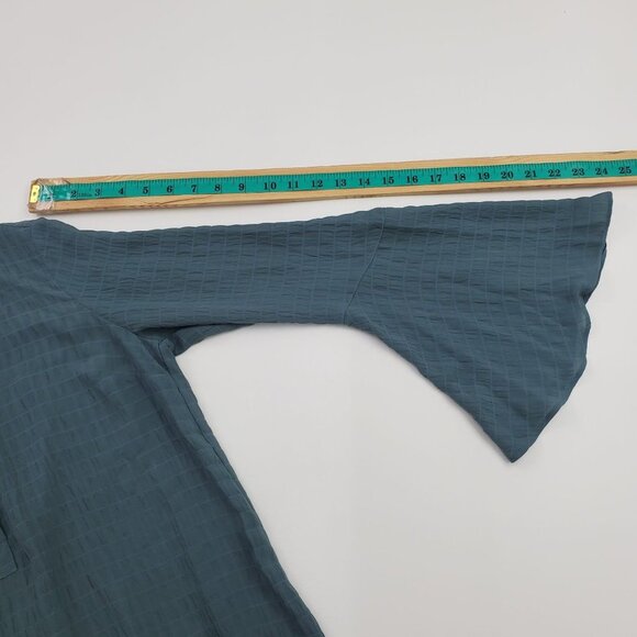 Simply Vera VeraWang Womens Quilted V-Neck Long Sleeve Blouse Sz S Bell Sleeve - Picture 9 of 9